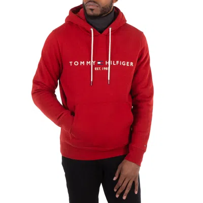 Tommy Hilfiger Embroidered Tommy Logo Hoodie In Red