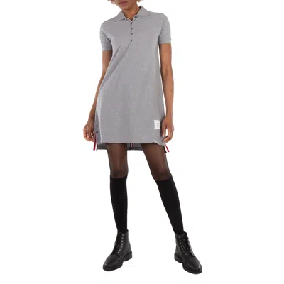 Thom Browne Classic Pique Stripe Polo Dress In Gray