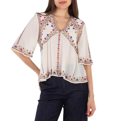 Isabel Marant Santia Cotton Blend Blouse In White