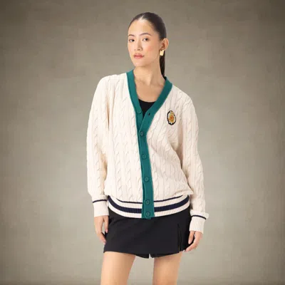 Members Only Women's Cable Knit Cardigan In White