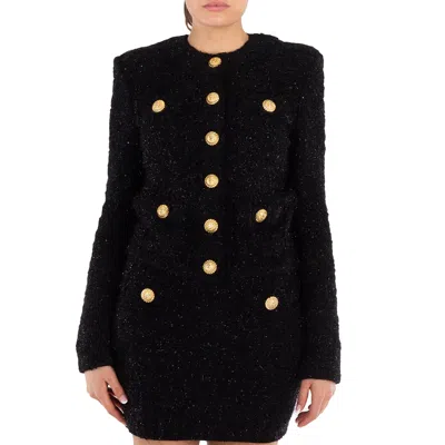 Balmain Button-fastening Round Neck Tweed Jacket