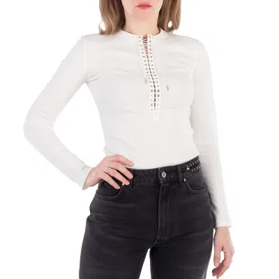 Rabanne Paco  Lace-up Long Sleeves Top In Neutral