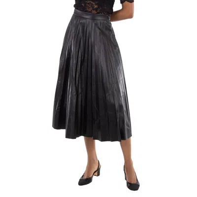 Mm6 Maison Margiela Black Pleated Midi Skirt In Black