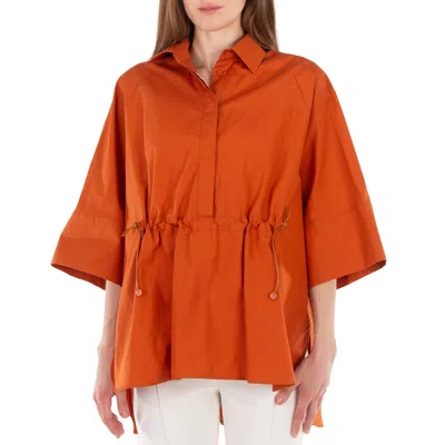 Max Mara March Cotton Poplin Drawstring Shirt