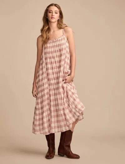 Lucky Brand Smocked Sleeveless Midi Dress In Multi
