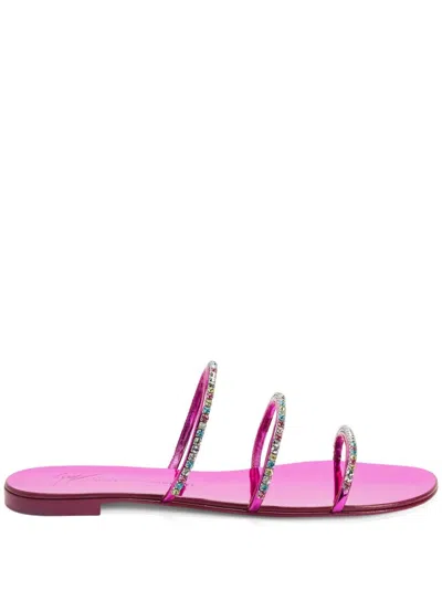 Giuseppe Zanotti Dark Colorful Rhinestone-embellished Sandals
