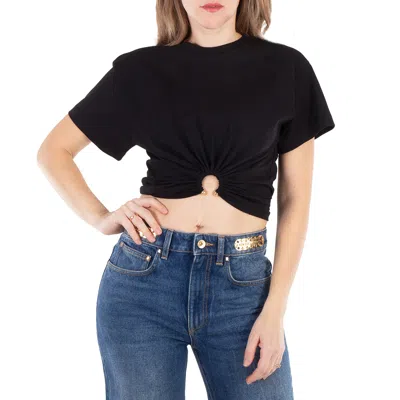 Rabanne Paco  Crop Top With Ring Piercing In Black