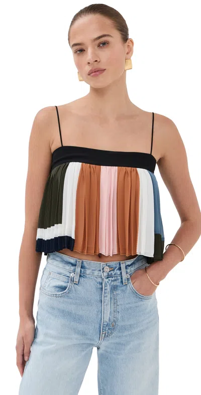 Veronica Beard Janie Top Dove Multi In Multi