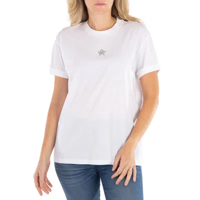 Stella Mccartney Mini Star Crystal Embroidered T-shirt In White