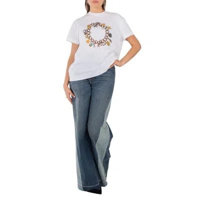 Stella Mccartney White Cotton Charm Print T-shirt