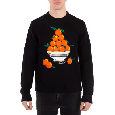 Casablanca Pyramide D'oranges Intarsia-knit Cotton Jumper In Black