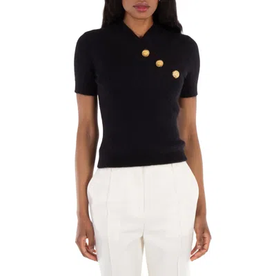 Balmain Embossed-button Short-sleeve T-shirt