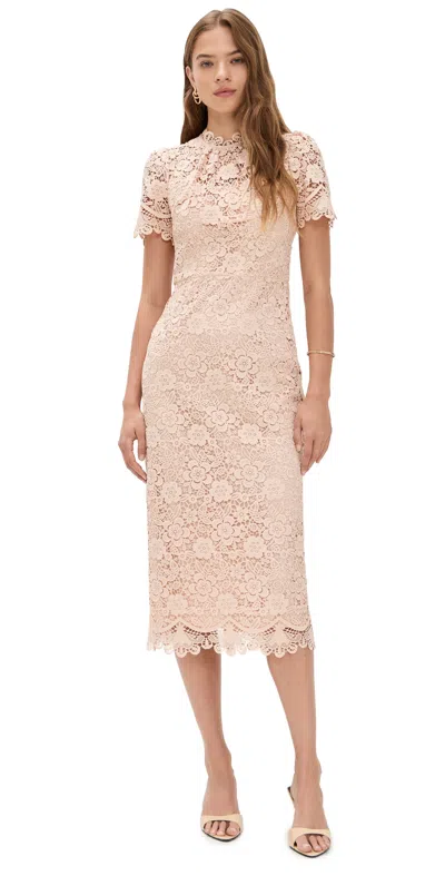 Shoshanna Vivienne Dress Sand In Brown
