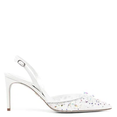 René Caovilla Rene Caovilla Cinderella Crystal Pointed-toe Slingback Pumps