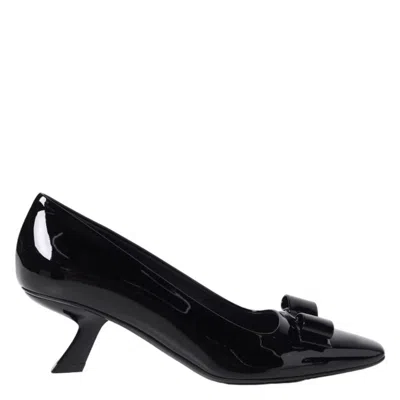 Ferragamo Anz Patent Leather Vara Bow Pumps