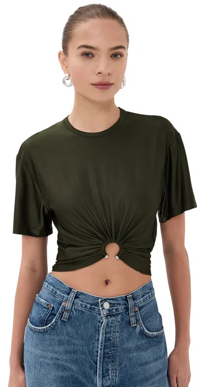 Rabanne Cropped T-shirt In Green