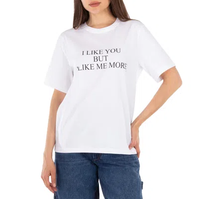 Victoria Beckham I Like You But I Like Me More T-shirt In White