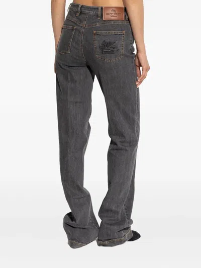 Etro Pegaso-motif Jeans In Black