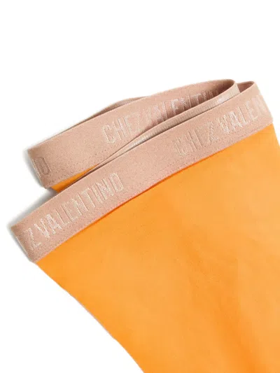 Valentino High-rise Tights In Orange