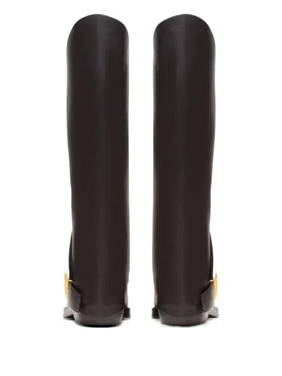 Balmain Twist Flat Leather Boots