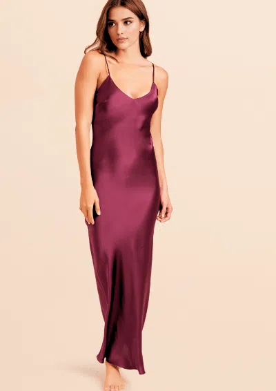 Gilda & Pearl Orchid Purple Long Silk Slip
