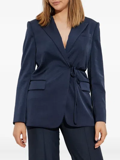 Theory Tie Waist Blazer.cru Clothing In Blue