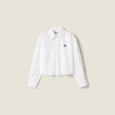 Miu Miu Poplin Shirt In White
