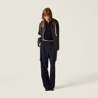 Miu Miu Wool Pants In Blue