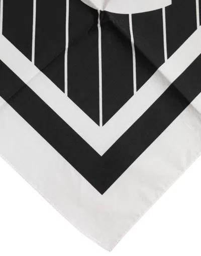 Dolce & Gabbana Black White Dg Logo Square Men Foulard Men's Scarf