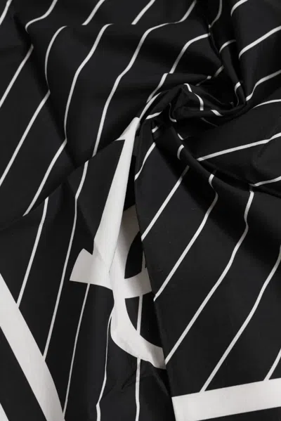 Dolce & Gabbana Black White Dg Logo Square Men Foulard Men's Scarf