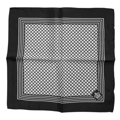 Dolce & Gabbana Black White Patterned Square Men Foulard Men's Scarf
