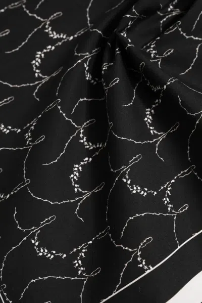 Dolce & Gabbana Black White Printed Square Foulard Men's Scarf