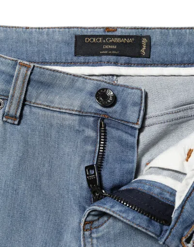 Dolce & Gabbana Blue Cotton Pretty Midwaist Skinny Denim Women's Jeans