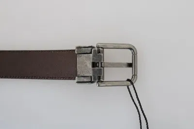 Dolce & Gabbana Blue Perforated Leather Gray Buckle Men's Belt