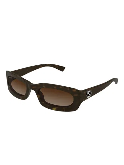 Gucci Tortoiseshell Rectangle Sunglasses