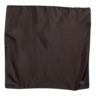 Dolce & Gabbana Brown Dg Crown Silk Square Men Foulard Men's Scarf