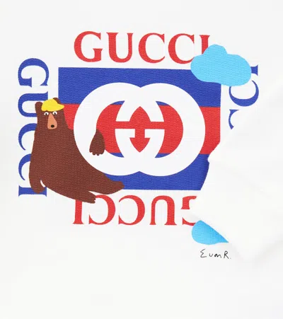 Gucci X Euan Roberts Baby Cotton Fleece Sweatshirt In White