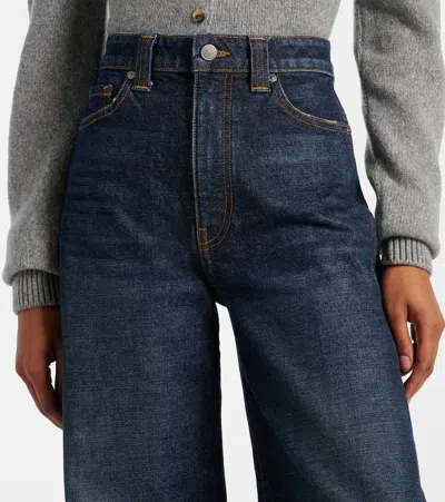 Khaite Abigail High Rise Straight Jeans In Blue