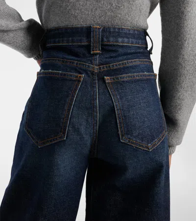 Khaite Abigail High Rise Straight Jeans In Blue