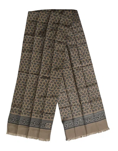 Pre-owned Dolce & Gabbana Brown Printed Neck Warmer Men Foulard Men's Scarf ()