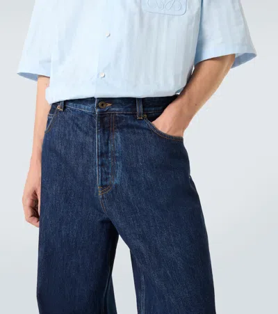 Loewe Wide Leg Denim Trousers With Front And Back Pockets