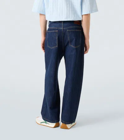 Loewe Wide Leg Denim Trousers With Front And Back Pockets