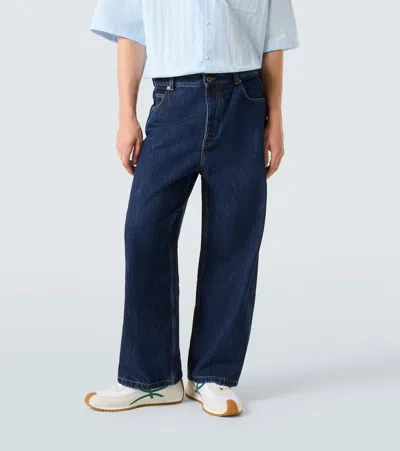 Loewe Wide Leg Denim Trousers With Front And Back Pockets