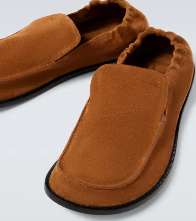 Loewe Mocassini Flex In Pelle Scamosciata Cammello Uomo