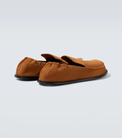 Loewe Mocassini Flex In Pelle Scamosciata Cammello Uomo