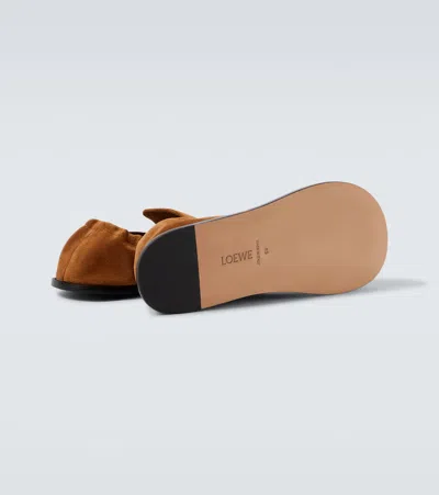 Loewe Mocassini Flex In Pelle Scamosciata Cammello Uomo