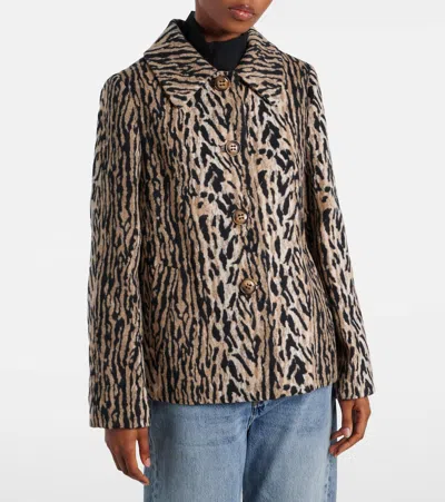 Rixo London Leila Leopard-print Jacket In Brown