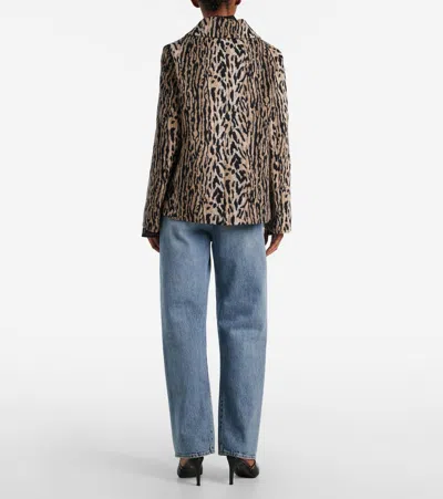 Rixo London Leila Leopard-print Jacket In Brown