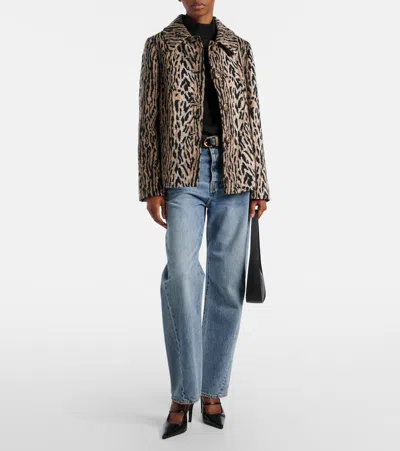 Rixo London Leila Leopard-print Jacket In Brown