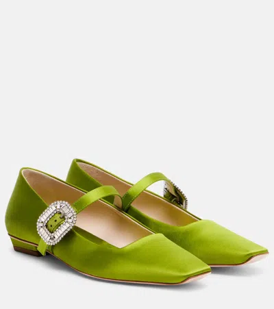 Roger Vivier Belle Vivier 20 Crystal-embellished Satin Mary Jane Ballet Flats In Multi